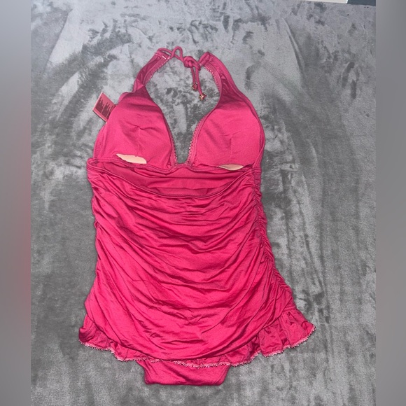 Vintage Juicy couture hot pink ruffle one piece bathing suit - Picture 7 of 16